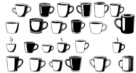 coffee, cup, mug, espresso, latte, cappuccino, mocha, americano, macchiato, beverage, drink, caffeine, cafe, barista, hotdrink, steam, steaming, aroma, breakfast, morning, silhouette, black, shadow, o