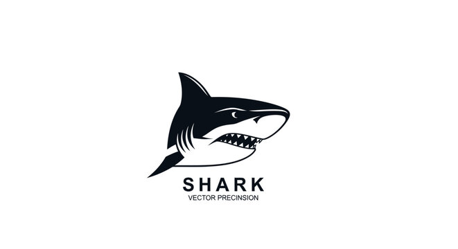 Black Shark Vector Graphic Illustration.