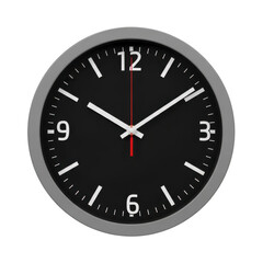 A black and gray clock on transparent background