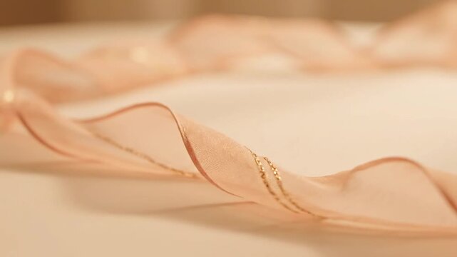 Sheer Ribbon with Gold Thread.