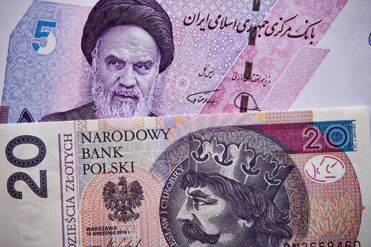 polski złoty i rial irański, banknoty