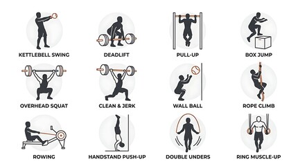 Obraz premium Various exercises for fitness routine.