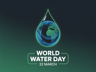 Obraz premium World water day march 22 concept with earth in water drop