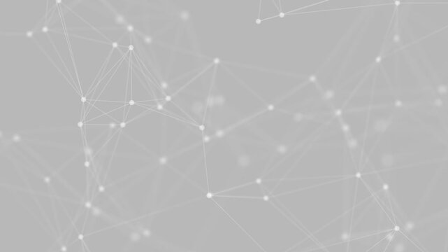 grey or white dot connected geometric and technology concept abstract plexus with various triangles and lines.