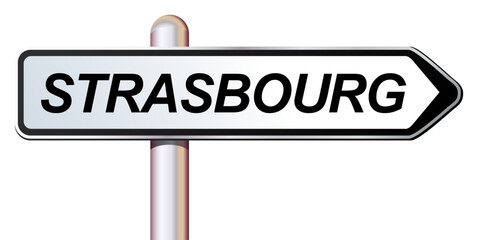 Direction sign for the city of Strasbourg © Willy Mobilo