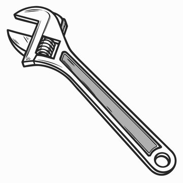 Adjustable wrench with open jaws