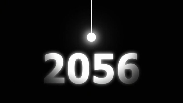 Bright Idea Lighting Up 2056 &ndash; Futuristic New Year Concept Symbolizing Innovation, Hope, Strategy and Forward Thinking Success.