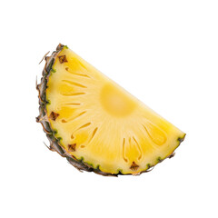 A slice of fresh pineapple on transparent background