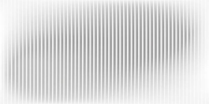 Vector ribbed glass texture background. Light grey white ribbed glass. Mesh gradient. acrylic ribbed bath surface. Ribbed glass background semitransparent overlay.