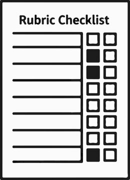 A checklist with the  "Rubric Checklist" and multiple checkbox options