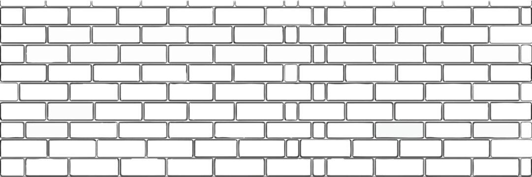 A detailed illustration of a brick wall with a traditional staggered pattern