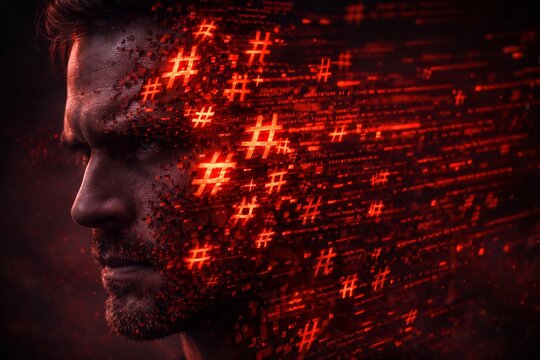man with binary code