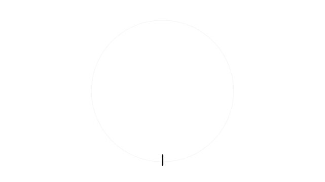 Minimalist loading circle animation frames with black line on white
