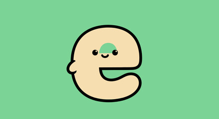 Obraz premium Cute Cartoon Letter 'e' with a Smiling Face