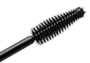 black mascara brush isolated on transparent background
