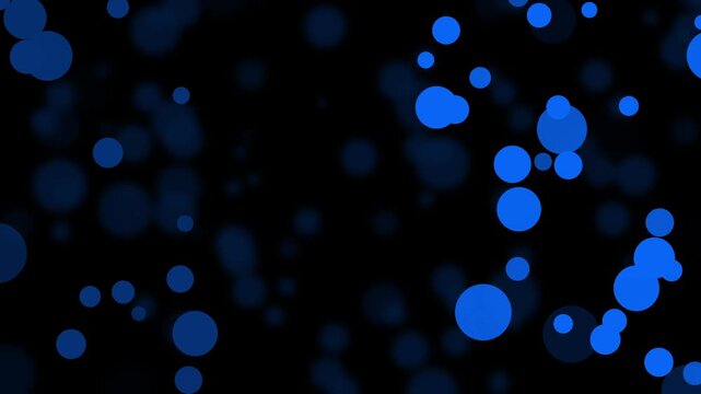 Abstract bokeh circles falling particles background animation