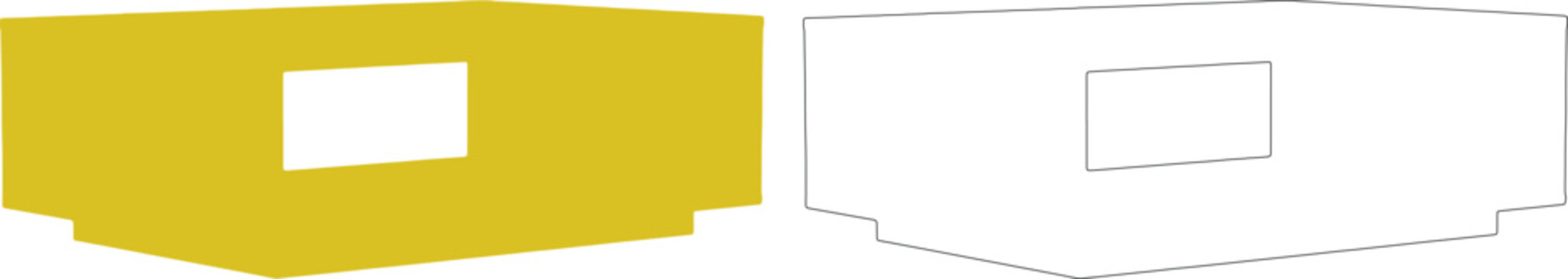 Black and yellow 3 D letter D silhouettes alphabet