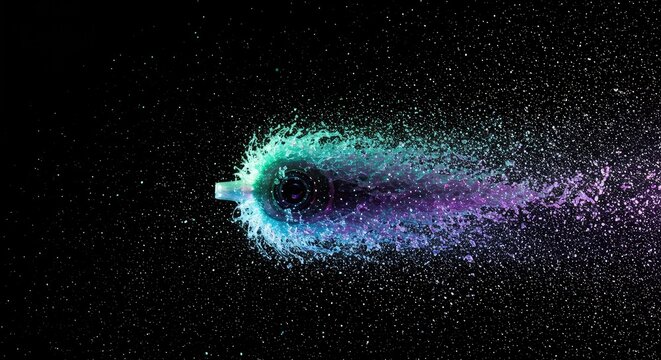 Abstract subject isolated as the visual context and surrounding environment rapidly dissolves into shimmering particles, conceptual, rendering, artistic