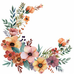 Fototapeta premium This image shows a grid-style interface displaying a collection of floral illustration designs in a consistent, artistic watercolor style. Each square thumbnail features delicate arrangements of flowe