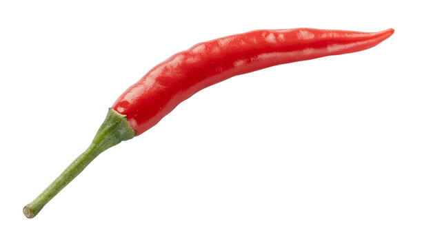natural fresh pod of red chili pepper isolated on white background from Thailand
