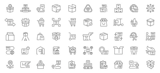 Parcel delivery icons set. editable line icons, package and shipping symbols © Jocelyn_Flores
