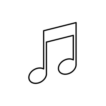 Simple black outline of a musical eighth note symbol on a white background