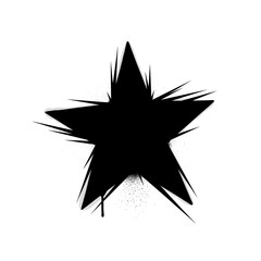 Obraz premium Bold black starburst shape with sharp edges and spray paint splatter effect