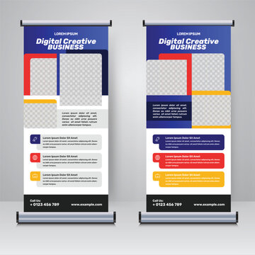 Corporate rollup or X banner design template