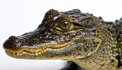 Fototapeta premium Alligator head, reptilian detail, natural armor