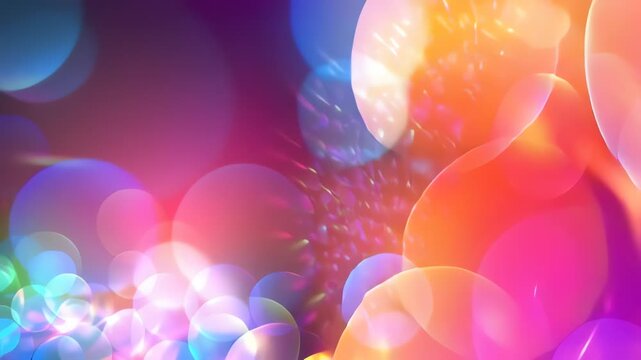 Vibrant colorful circular bokeh lights shimmering abstract background for festive events