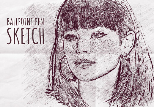 Ballpoint Pen Sketch Photo Effect