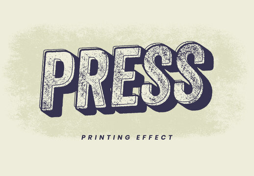 Press Printing Text Effect