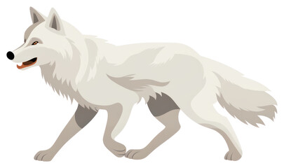 Naklejka premium PNG Wolf running wolf illustration animal.