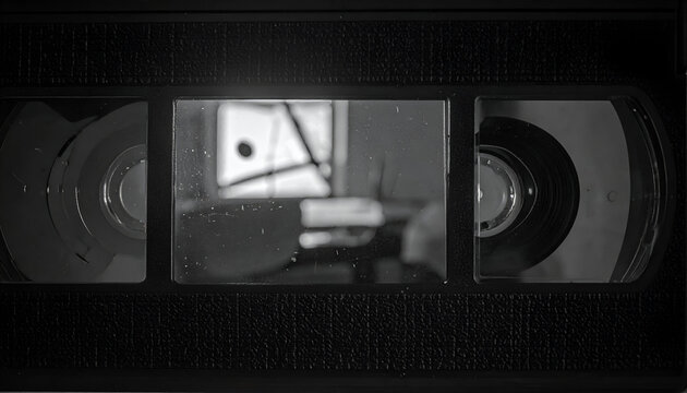 Vintage VHS tape close-up with nostalgic ambiance, evoking retro entertainment and film culture.