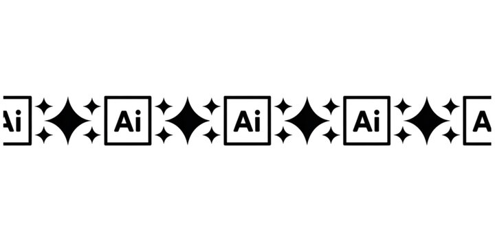 A sequence of symbols featuring the letters ai and a with diamond shapes in between Vector
