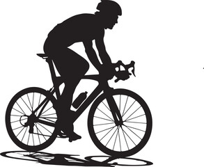 Obraz premium A cyclist riding a road bike in motion with a sleek aerodynamic posture