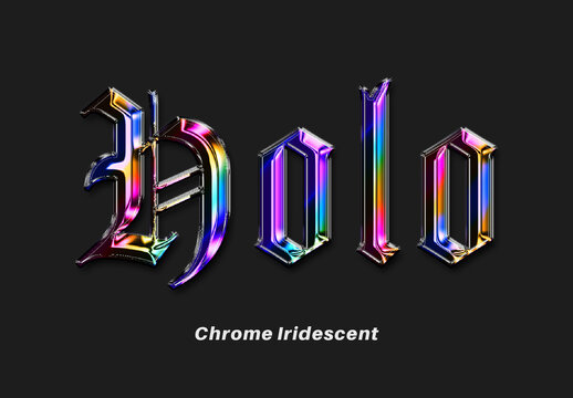 Chrome Iridescent Text Effect