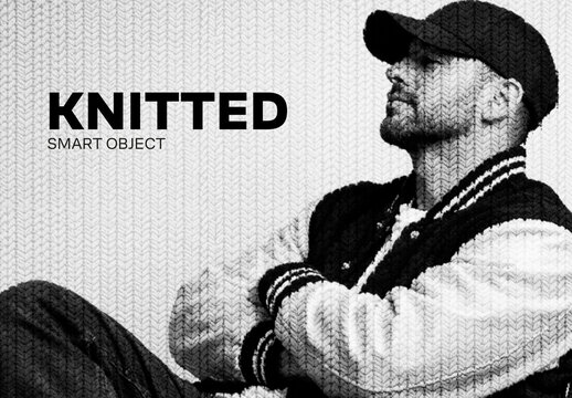 Monochrome Knitted Photo Effect
