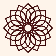 Fototapeta premium abstract symmetrical design floral starburst pattern purple green decorative motif representing geometric art creative illustration and documentation