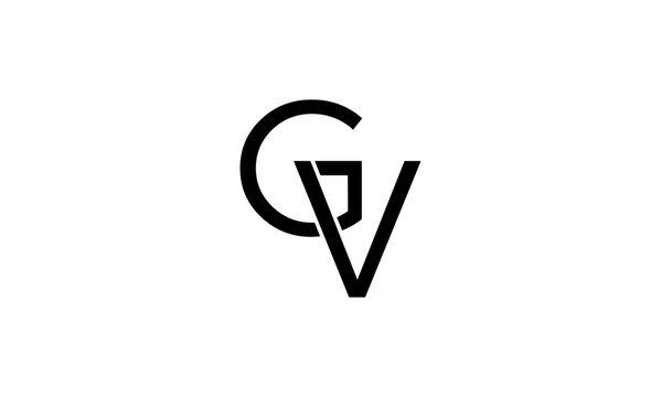 GV initial letter logo or GV monogram