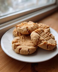 Homemade Cookies On White Plate