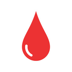 Fototapeta premium A simple and clean vector illustration of a red blood drop with a small white highlight