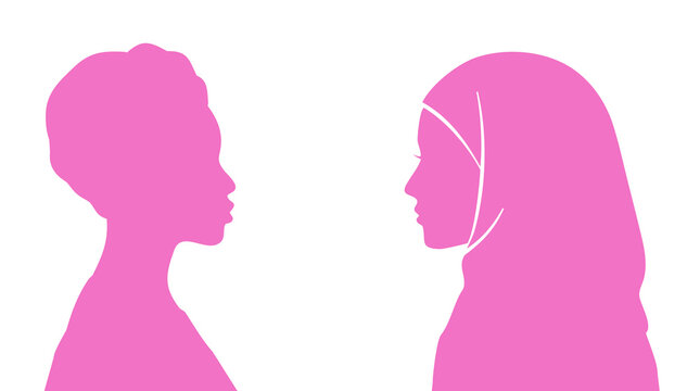 Population and society with different people. Women Communication crowd of families and multiethnic people and different cultures.Sociology.Crowding and density of people.Silhouette profile