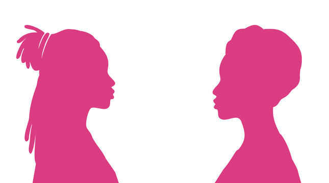 Population and society with different people. Women Communication crowd of families and multiethnic people and different cultures.Sociology.Crowding and density of people.Silhouette profile