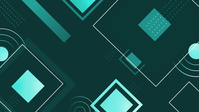 Abstract geometric background with neon gradient squares and diagonal lines animation