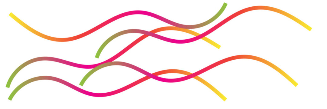 Abstract Rainbow Gradient Curved Lines Collection &ndash; Modern Wave Line Elements