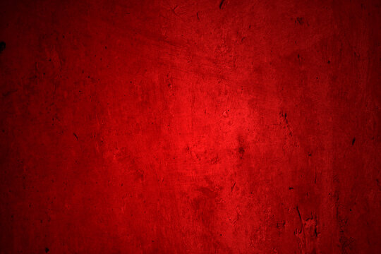 Red wall texture background. scary red wall for background, Old shabby blood paint and plaster cracks.