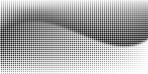 Grunge halftone angular gradient. Distress fade noise background. Retro pixel background texture. Black and white sand wallpaper. Vector textured grid surface. Anime or manga comic overlay. © gacor