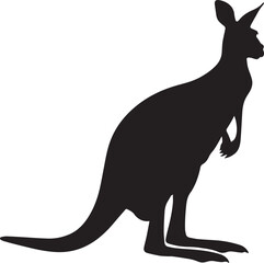  Kangaroo Mid-Hop Silhouette - Australian Marsupial Icon © Khilal