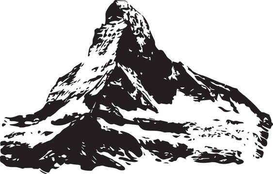  Matterhorn Peak Flat Icon - Alpine Pyramid Silhouette